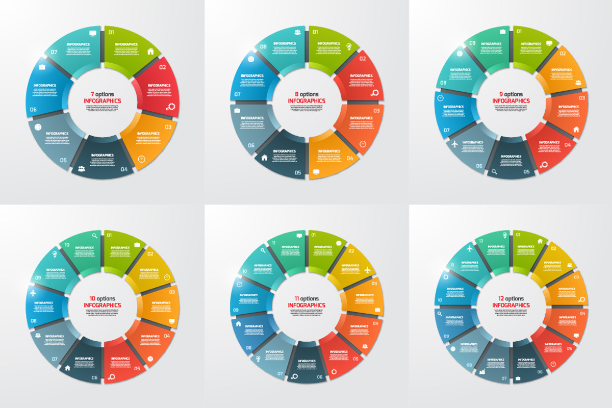 Set of pie chart templates, a Presentation Template by rikkyal (Photo 2 of 2)