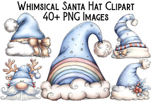 Whimsical Santa Hat Clipart, an Illustration by Pixels.Craft