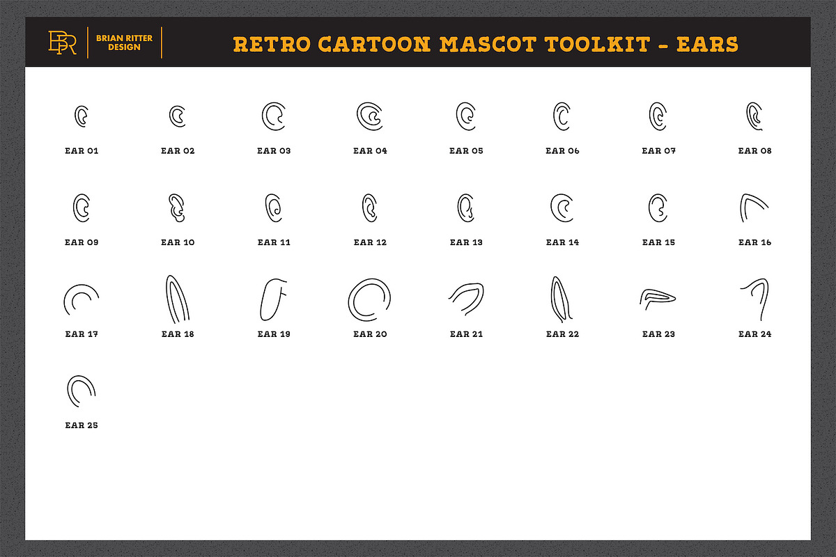 Retro Cartoon Mascot Toolkit, a Brush Add-On by Brian Ritter Design (Photo 10 of 13)