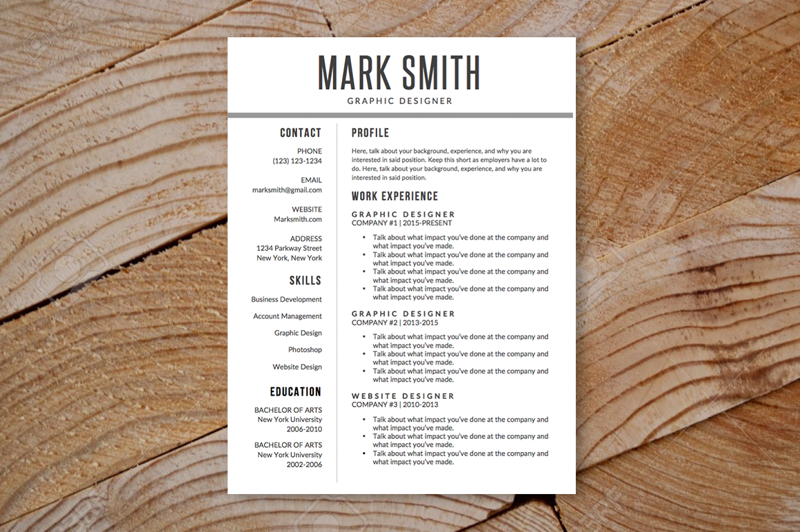 Modern Resume Template - MS Word, a Resume Template by ShalexDesigns