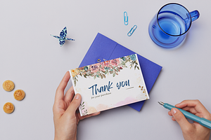 Colorful Creative Thank you card, a Card Template by MS Designer