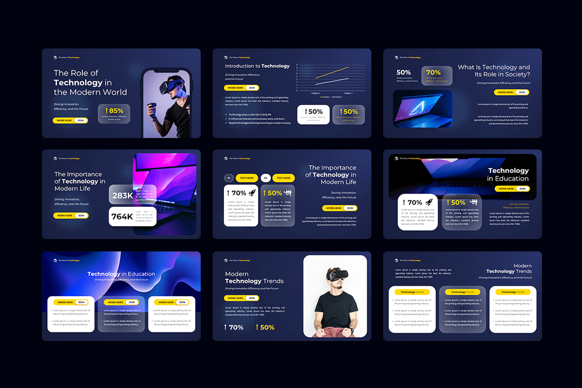 Dark Gradient Technology PowerPoint, a Presentation Template by Iqsiart Studio (Photo 2 of 3)
