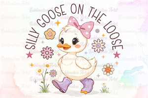 Silly Goose on the Loose PNG, an Illustration by Sublimation Artist