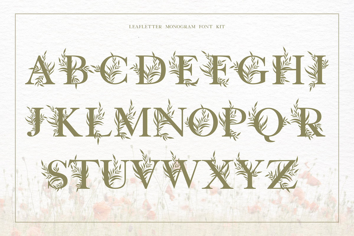 Leafletter Monogram Font Kit preview 6