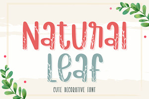 Natural Leaf Decorative Font