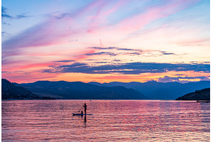 Sunset over Lake Chelan with, a Nature Photo by Backyard Stock