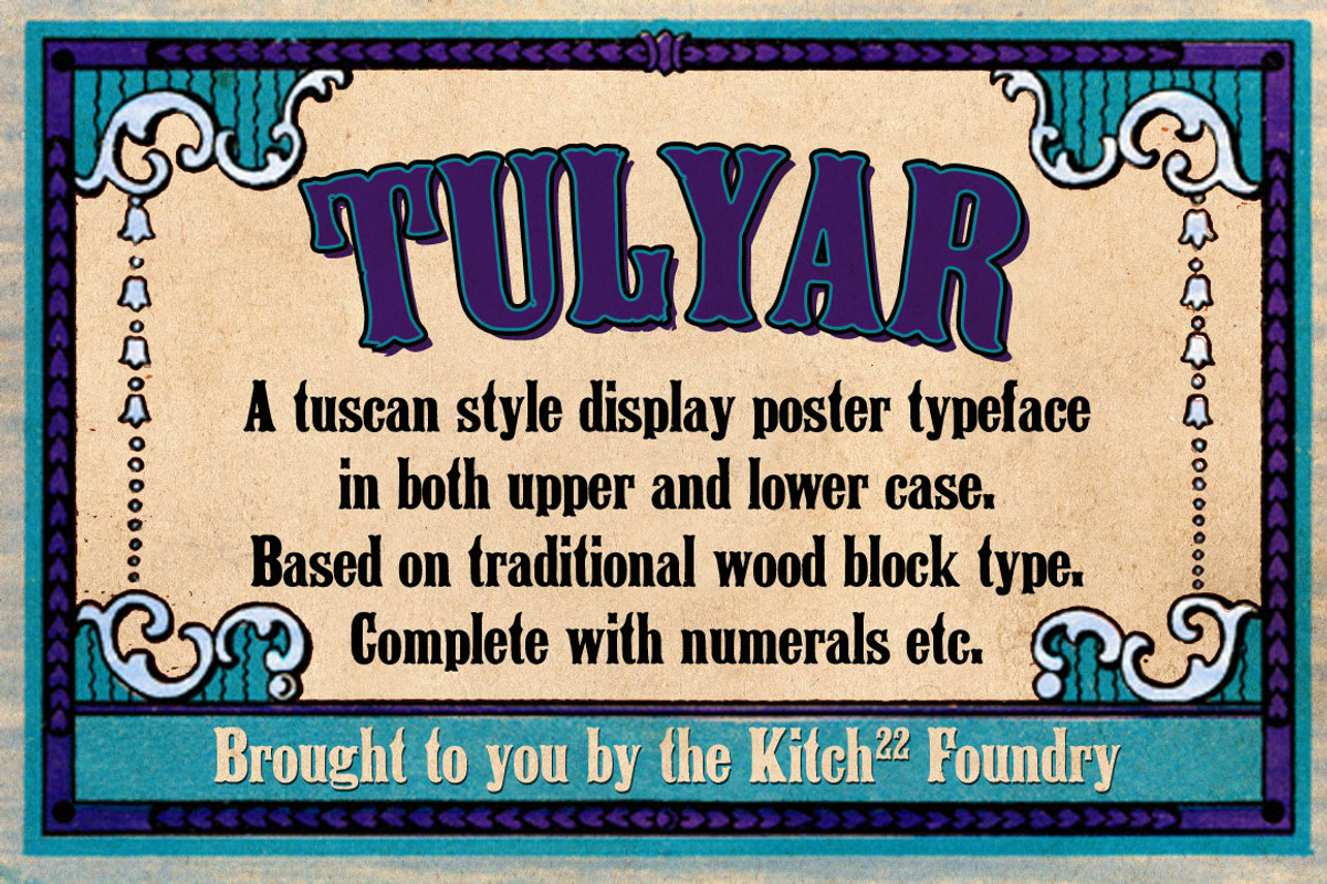 Tulyar Woodblock Font preview 2