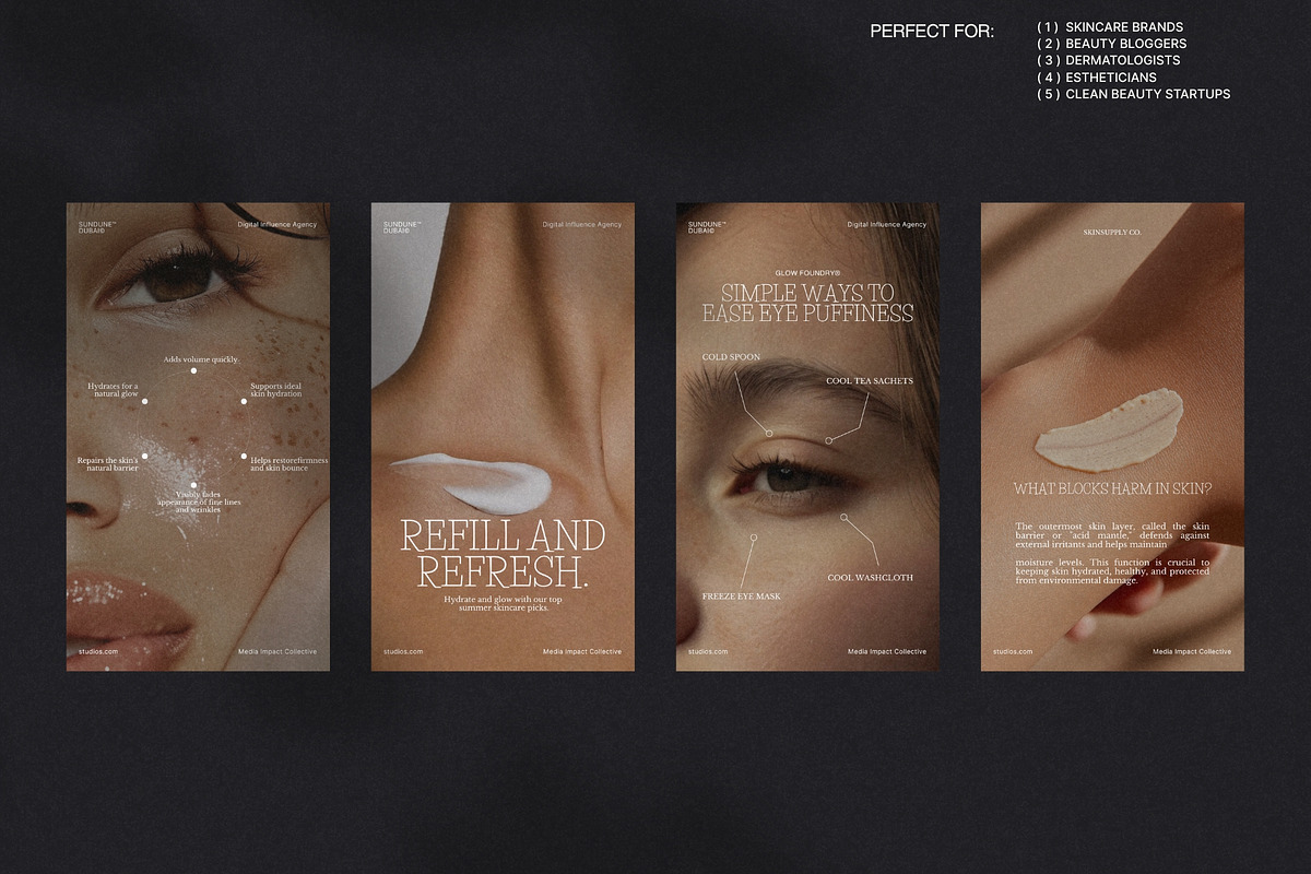Minimal Skincare Story Templates preview 3