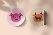 Happy, funny animal heads, comic set, an Animal Illustration by Good Studio (Thumbnail 9 of 9)