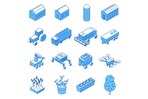 Agriculture isometric line icons, an Illustration by Stock-Smart-Start