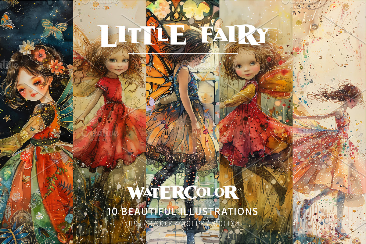 Little fairy. Watercolor. Wall Art., a Decorative Illustration by KENO Mascots (Photo 3 of 7)