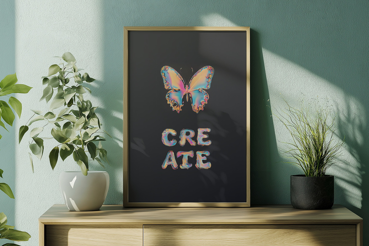 Oil Slick Liquid Letters Overlays, a Symbol Font by PhotoSpirit (Photo 5 of 8)