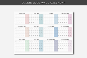 2025 Printable Large Wall Calendar