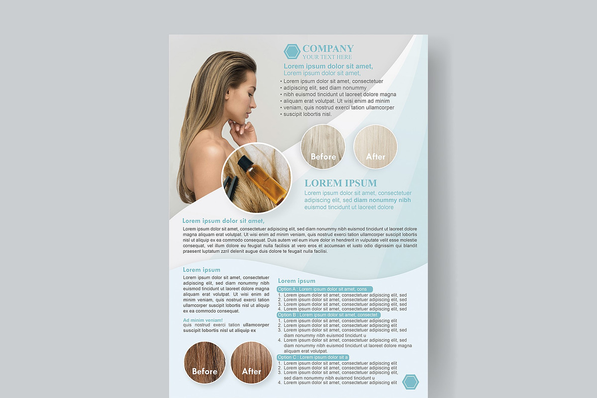 Flyer A4, Beauty Product, light blue, a Flyer Template by TraMyDesign (Photo 2 of 2)