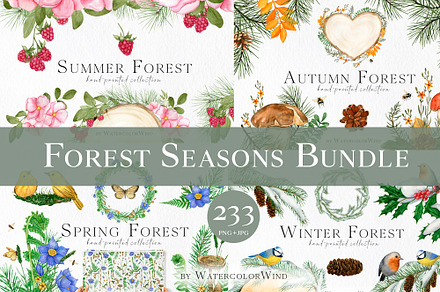 Watercolor Floral All Seasons Bundle