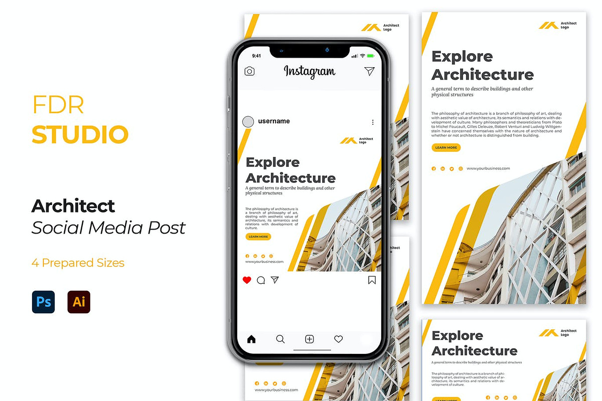 Architect Social Media Post, a Social Media Template by FDR Studio (Photo 1 of 2)