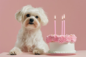 Adorable Dog Celebrating Birthday, an Animal Photo by Hamza067