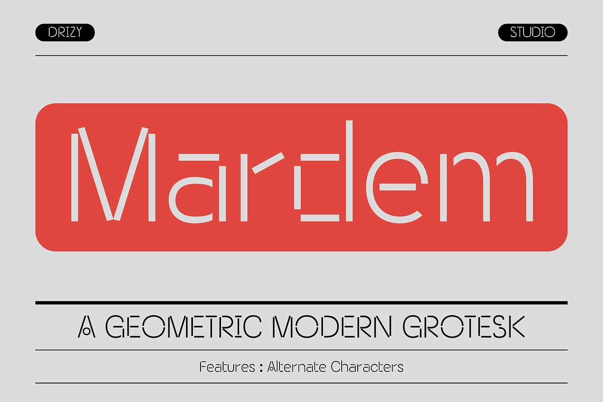 Mardem – Geometric Modern Grotesk, a Sans Serif Font by Drizy (Photo 1 of 10)