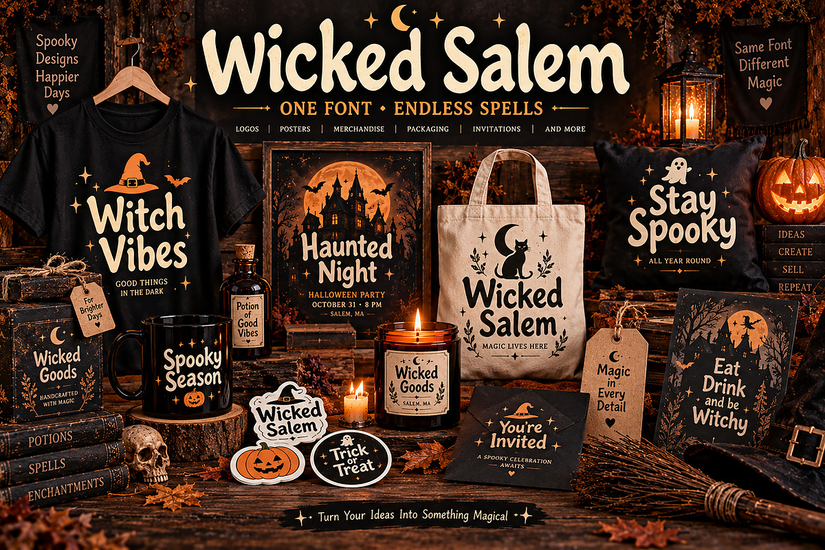 Wicked Salem — Spooky Halloween Font, a Blackletter Font by Wow Magic (Photo 2 of 6)