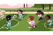 Cute kids play football on field, a Sport Illustration by PaperTrident (Thumbnail 3 of 3)