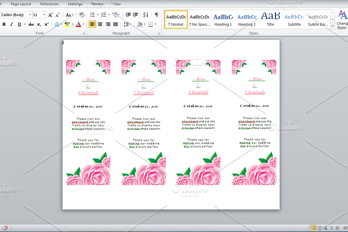 Photo Booth Place Card Template, a Card Template by retrographix (Photo 3 of 3)