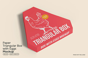 Paper Triangular Box With Egg Mockup