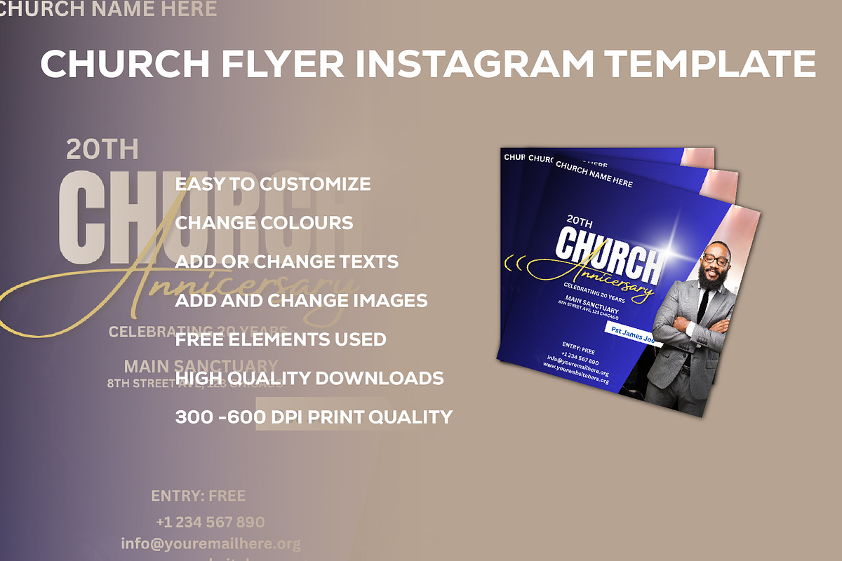Church Flyer Canva Template, a Social Media Template by Sipi_Graphics (Photo 2 of 3)