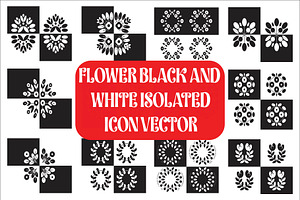 Black and white flower isolated icon, an Illustration by Amazin_art
