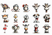 Whimsical Animals Clipart Bundle, an Illustration by Libby Wishes (Thumbnail 4 of 4)