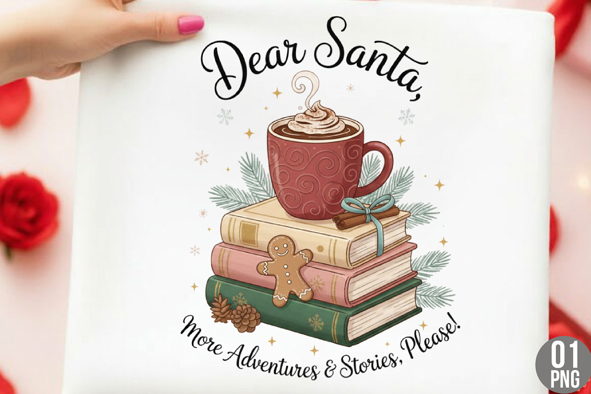 Dear Santa More Books Png, Christmas, an Illustration by Designking (Photo 1 of 5)