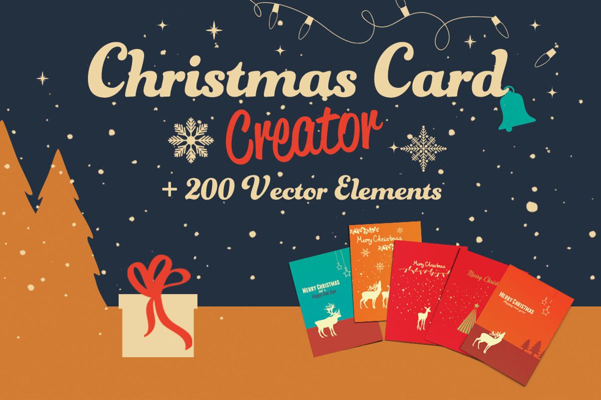 Christmas CardCreator + 200 Elements, a Texture Illustration by BMACHINA Labs. (Photo 1 of 5)