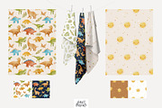 Watercolor Dinosaur clipart patterns, an Animal Illustration by tatiletters (Thumbnail 7 of 11)