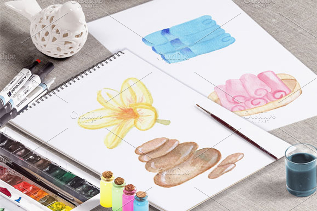 Watercolor SPA Design Elements, an Object Graphic by Sunshine Art Shop (Photo 2 of 7)