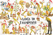 Santa In Farmhouse PNGs, a Seasonal Illustration by Markicha Art (Thumbnail 1 of 5)