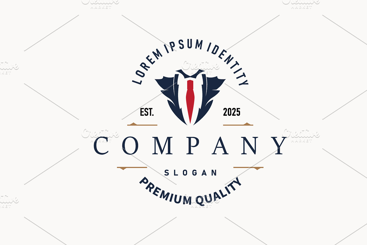men clothing tuxedo logo design, a Branding & Logo Template by Maylianaw28