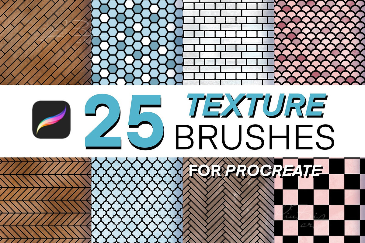 25 Procreate Texture Brushes Set, a Brush Add-On by LiuBi Art (Photo 1 of 7)