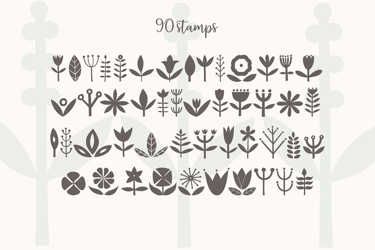 Nordic Florals Procreate Stamps, a Brush Add-On by Little Nordic Atelier (Photo 2 of 6)
