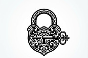 60 Ornate Key and Lock Silhouette, a Technology Illustration by Amazin_art (Thumbnail 20 of 21)