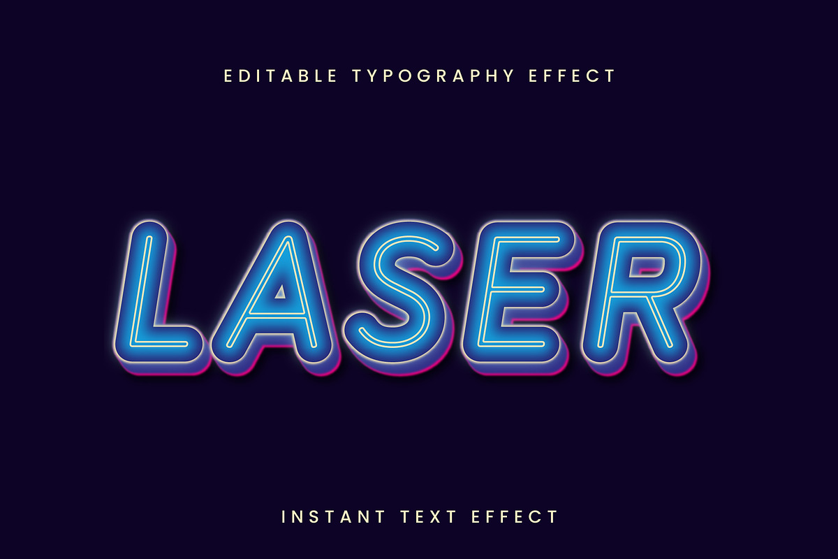 Laser Neon Layered Text Effect