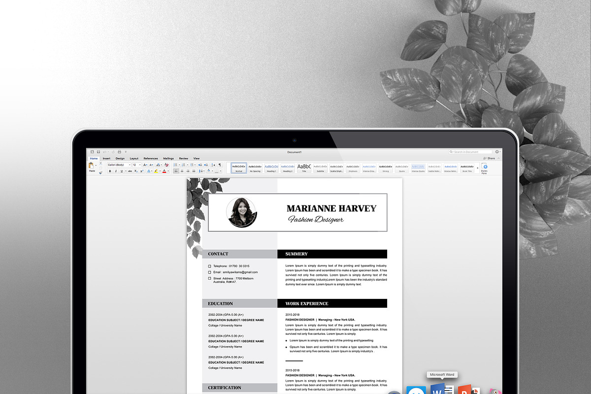 Floral Resume / CV Template, a Resume Template by ResumeInventor (Photo 5 of 6)