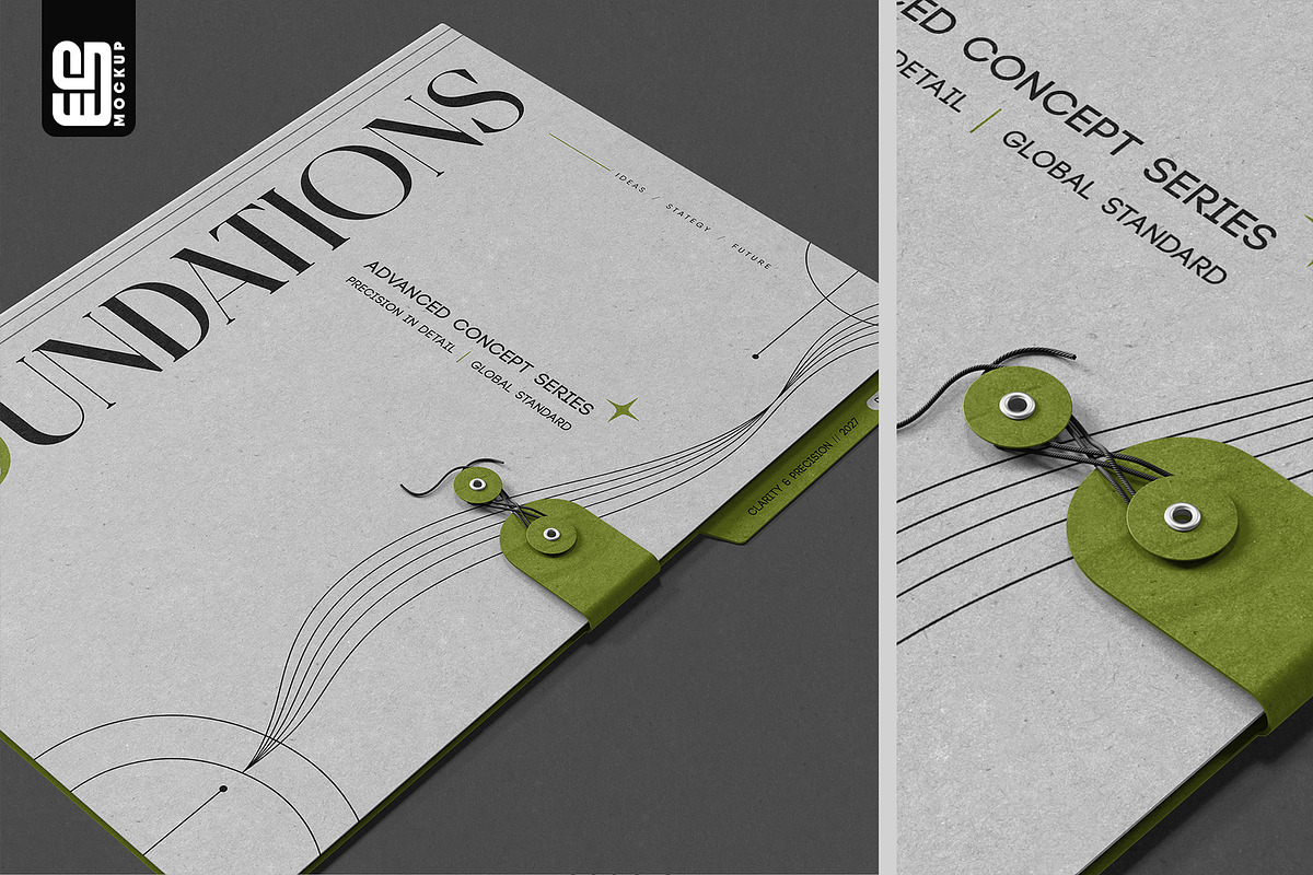 Tab Folder with String Tie Mockup, an Advertising Mockup by SD Mockup (Photo 2 of 5)