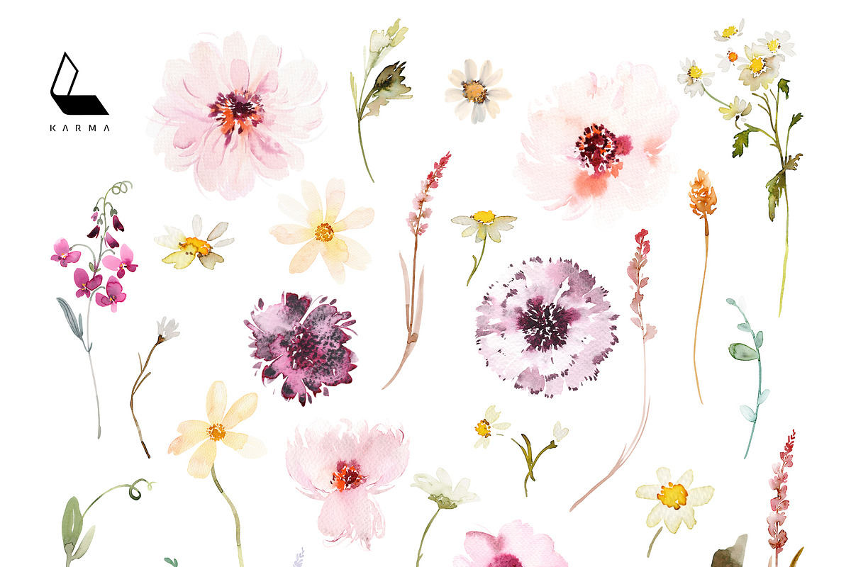 Flora | Watercolor Flower Collection, an Illustration by Karma (Photo 24 of 26)
