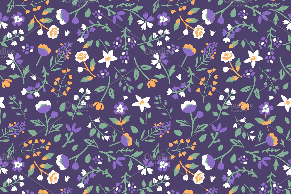 Floral pattern, a Pattern Graphic by elyomys (Photo 1 of 3)