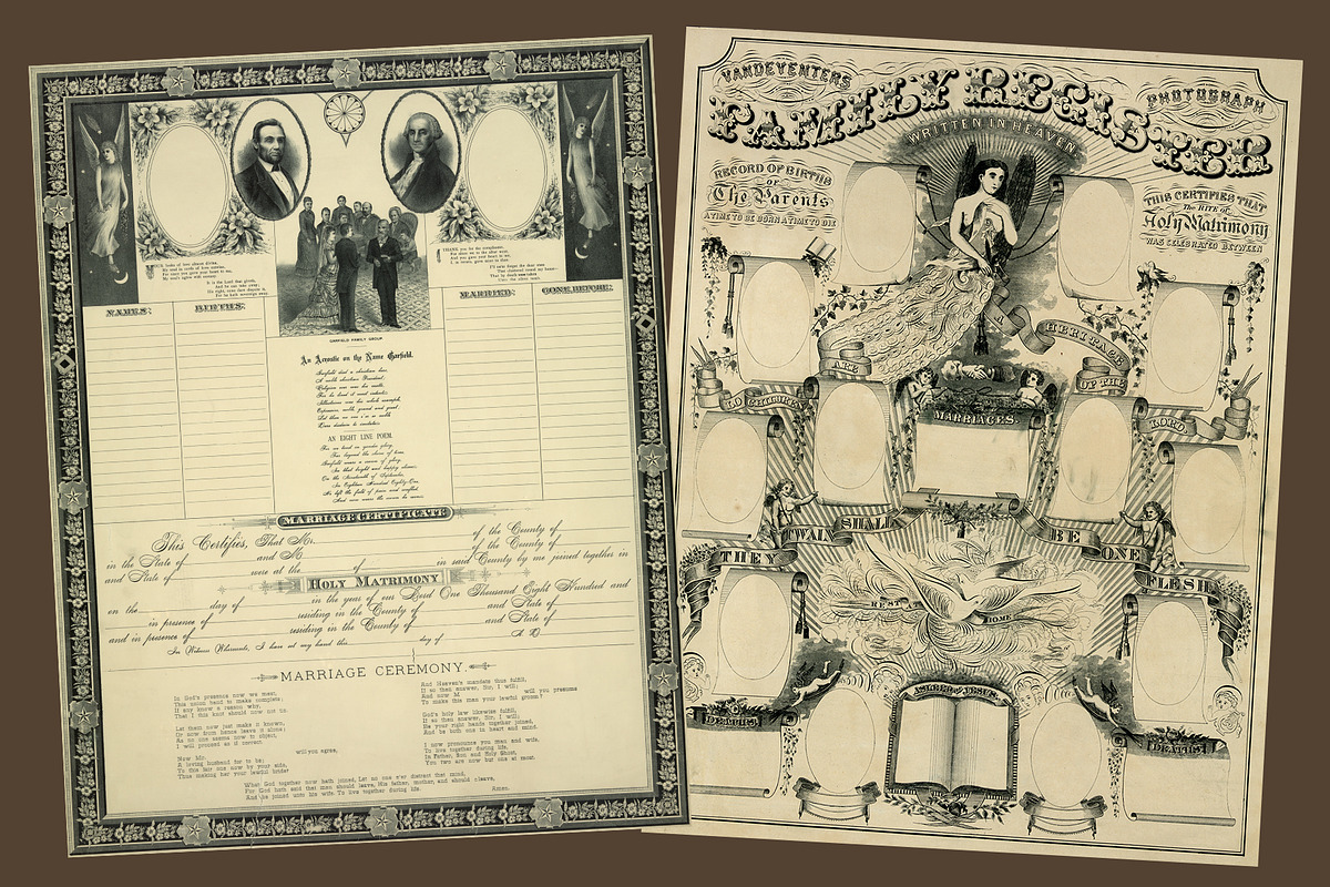 Antique Marriage Certificates -Blank, a Texture Graphic by Blue Line Design (Photo 4 of 11)