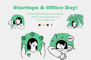 Startups Office Day Illustration, a Templates & Theme by Portocraft (Thumbnail 1 of 6)