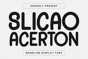 Slicao Acerton Monoline Display Font, a Sans Serif Font by Maulana Creative