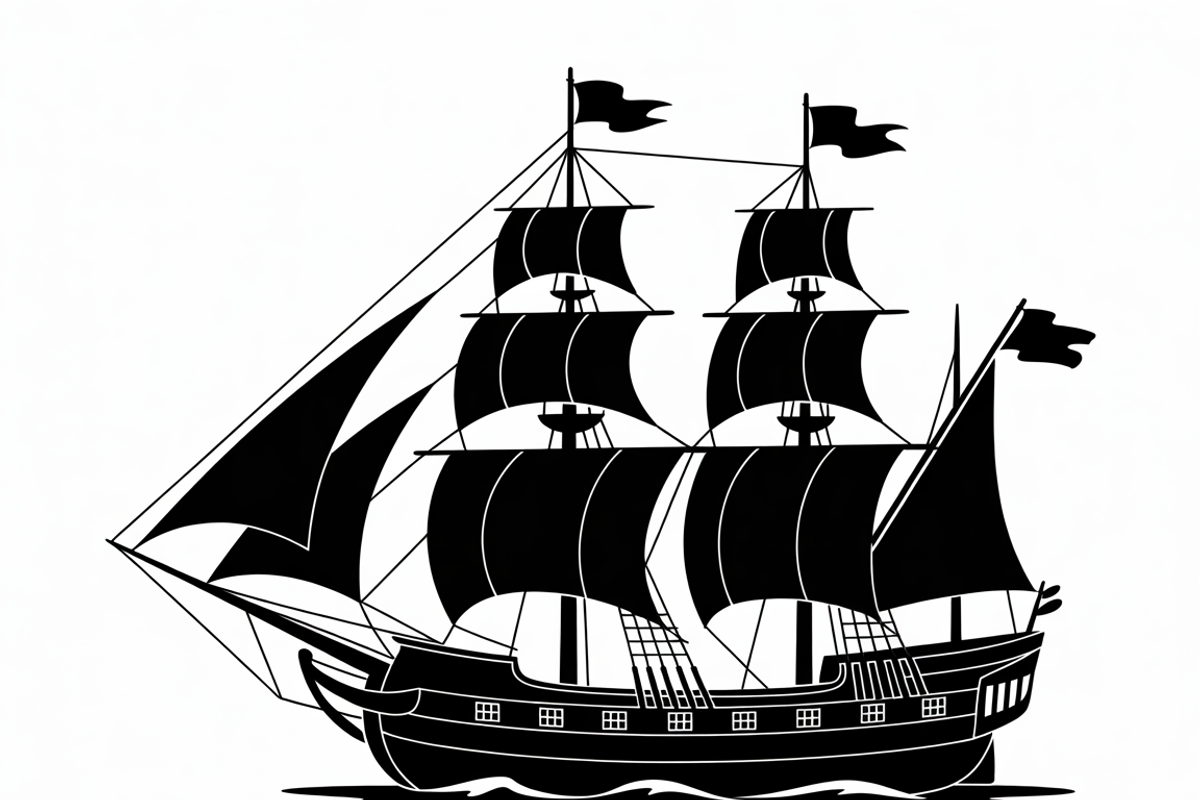 Sailing Ship Silhouette Vector, an Illustration by Amazin_art (Photo 3 of 8)