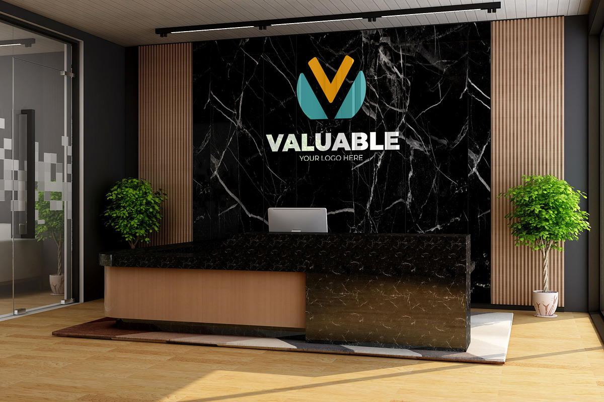 PSD Office Receptionist Wall Mockup, a Product Mockup by Ayy (Photo 12 of 14)