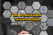 105 Bricks & Walls Procreate Brushes, a Brush Add-On by Torus1 (Thumbnail 1 of 4)