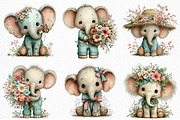 Baby Elephant in Spring Clipart Png, an Illustration by Craft Nest (Thumbnail 3 of 11)